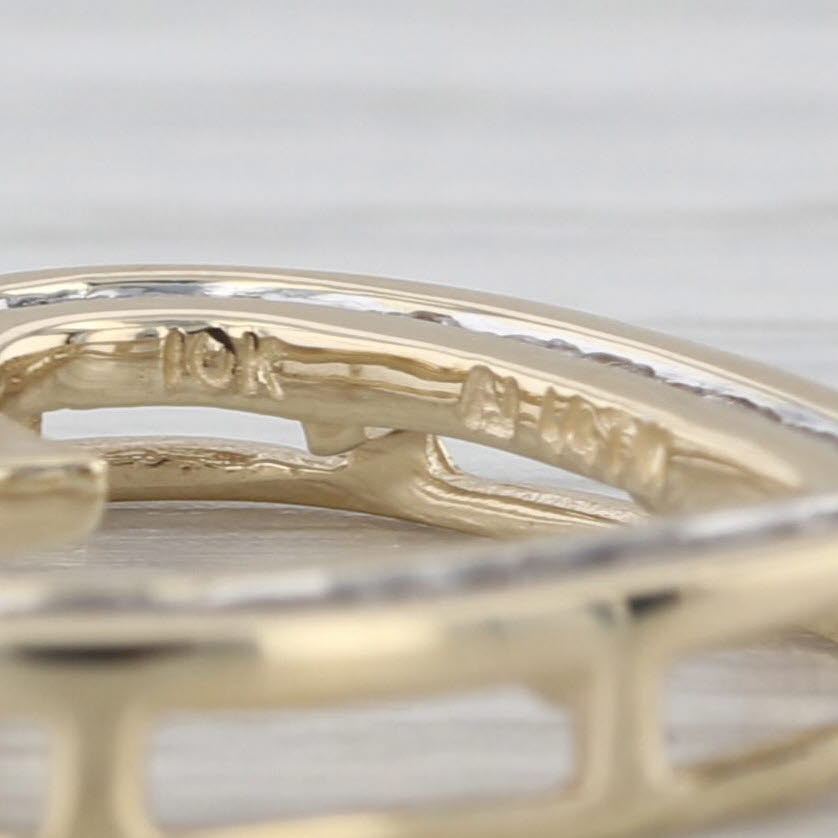 0.25ctw Diamond Open Heart Pendant 10k Yellow Gold Floating Drop