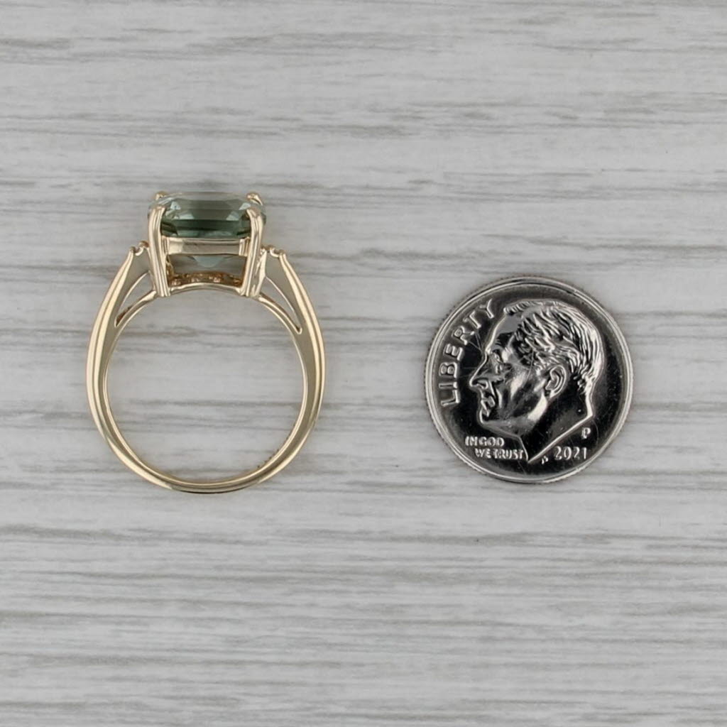 1.40ct Prasiolite Green Amethyst Solitaire Ring 10k Yellow Gold Size 6.25