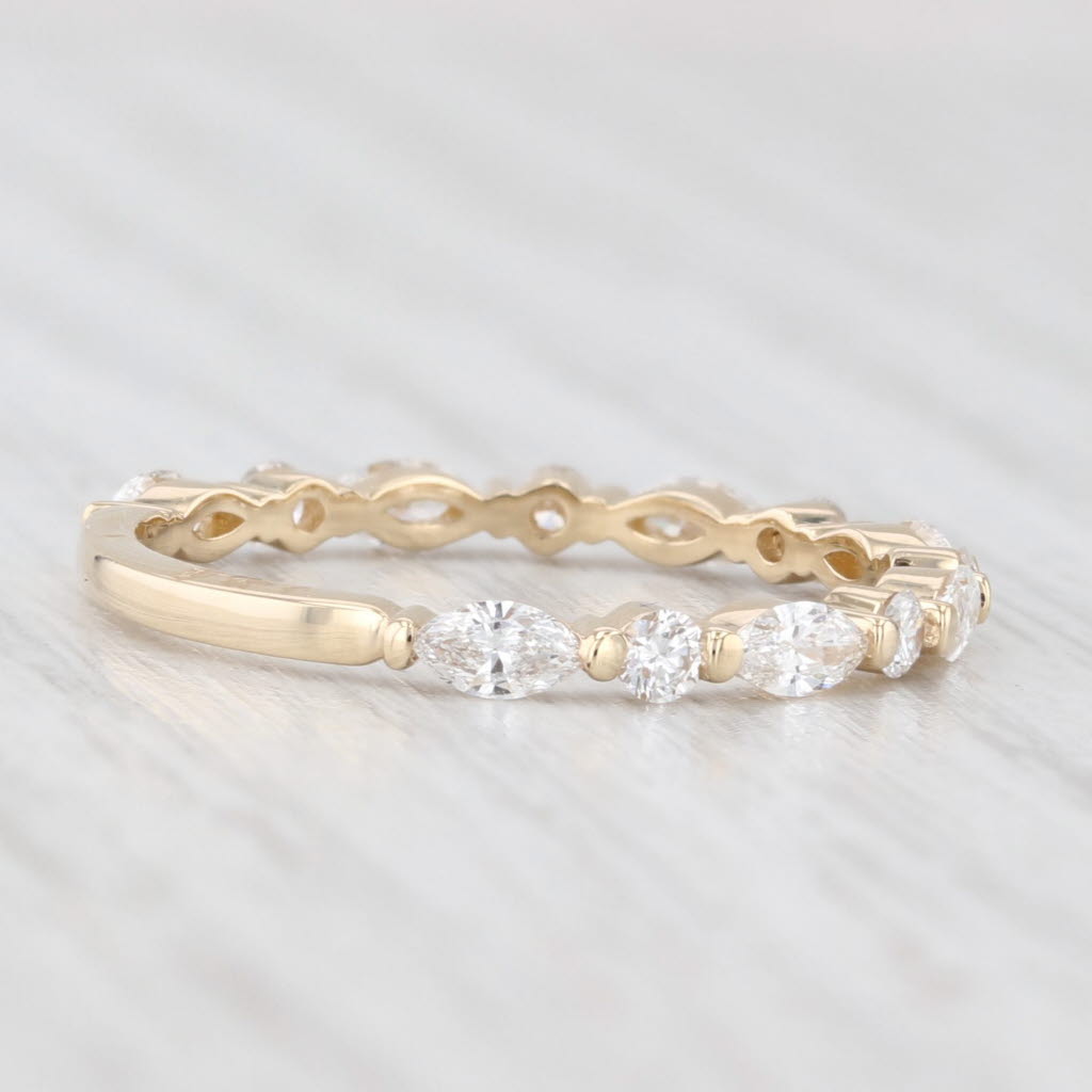Light Gray New 0.63ctw Diamond Wedding Band 14k Yellow Gold Stackable Anniversary Ring 6.5