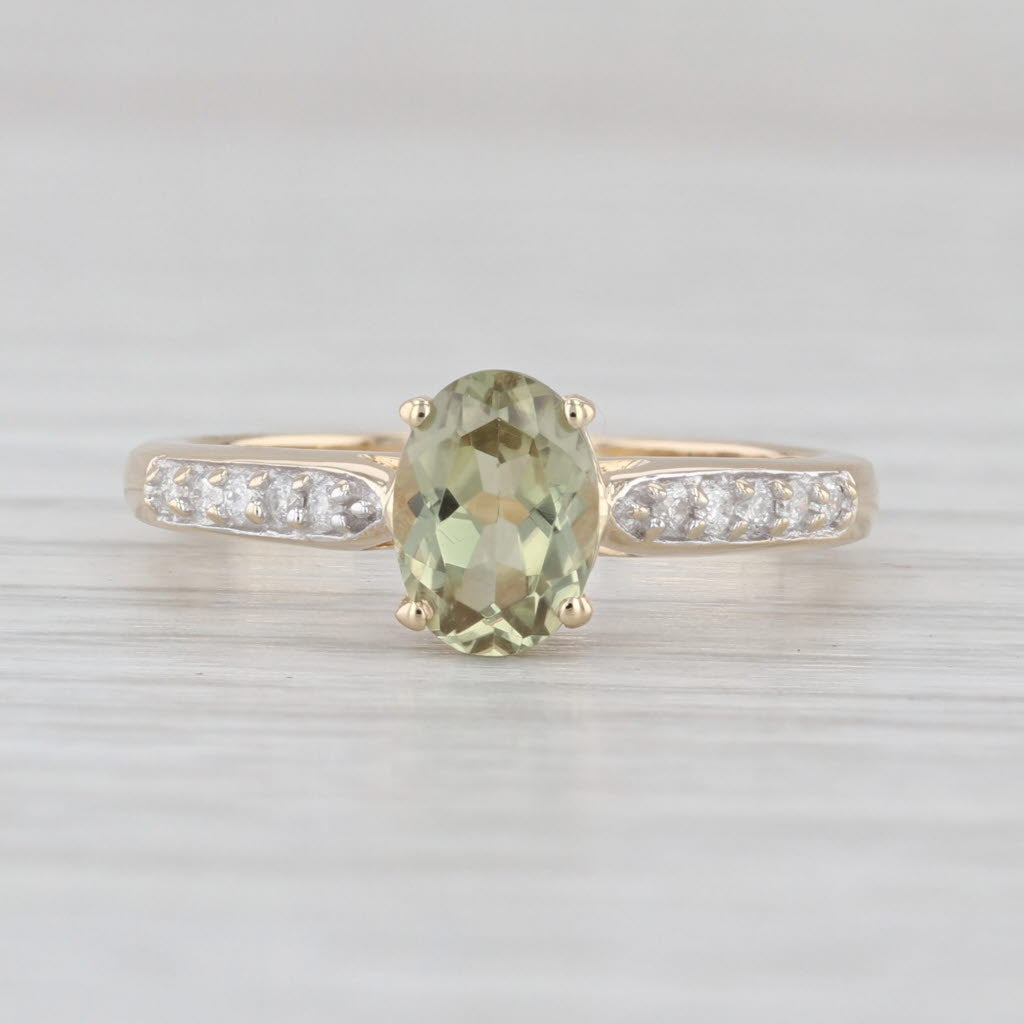 1ctw Oval Diaspore Csarite Diamond Ring 14k Yellow Gold Size 5 COA