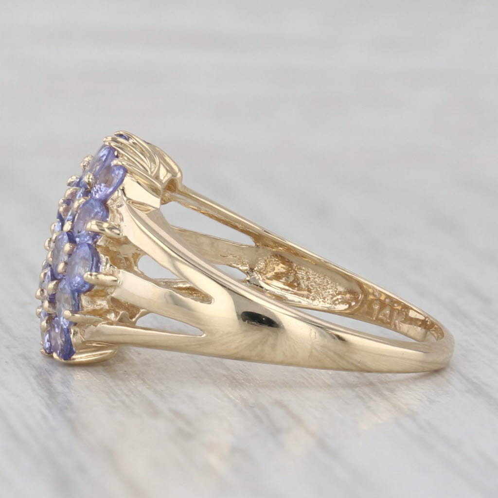 2.25ctw Tanzanite Cluster Ring 14k Yellow Gold Size 7.25 Cocktail