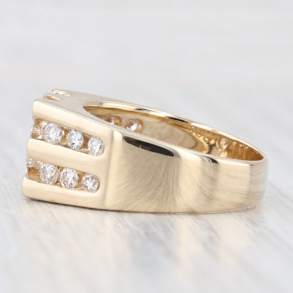 Light Gray 1.12ctw Diamond Men's Ring 14k Yellow Gold Size 8.25