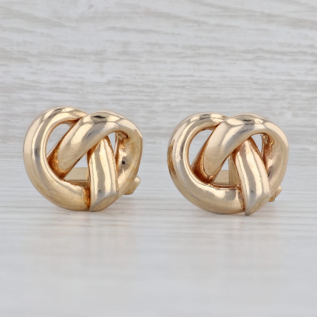 Gray Vintage Pretzel Knot Cufflinks Gold Plated Swank Men's Suit Accessories