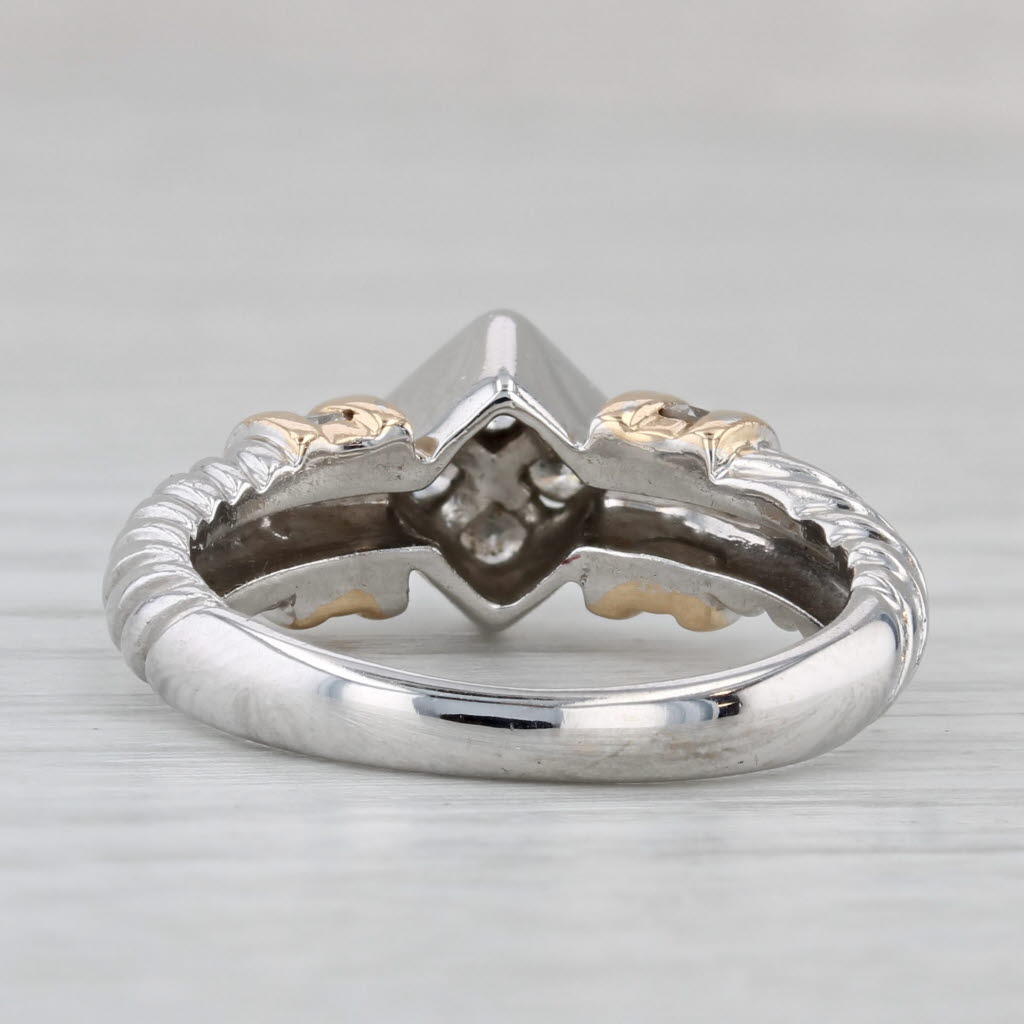 Gray 0.30ctw Diamond Ring 14k White Yellow Gold Size 5.5 Engagement