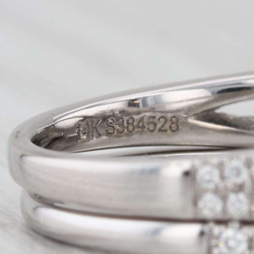 Gray Gabriel & Co 0.94ctw Diamond Engagement Ring Wedding Guard Band 14k Gold GIA