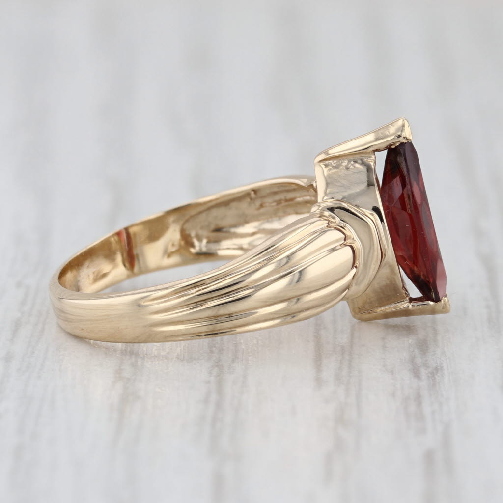 2ct Garnet Marquise Solitaire Ring 10k Yellow Gold Size 6.75