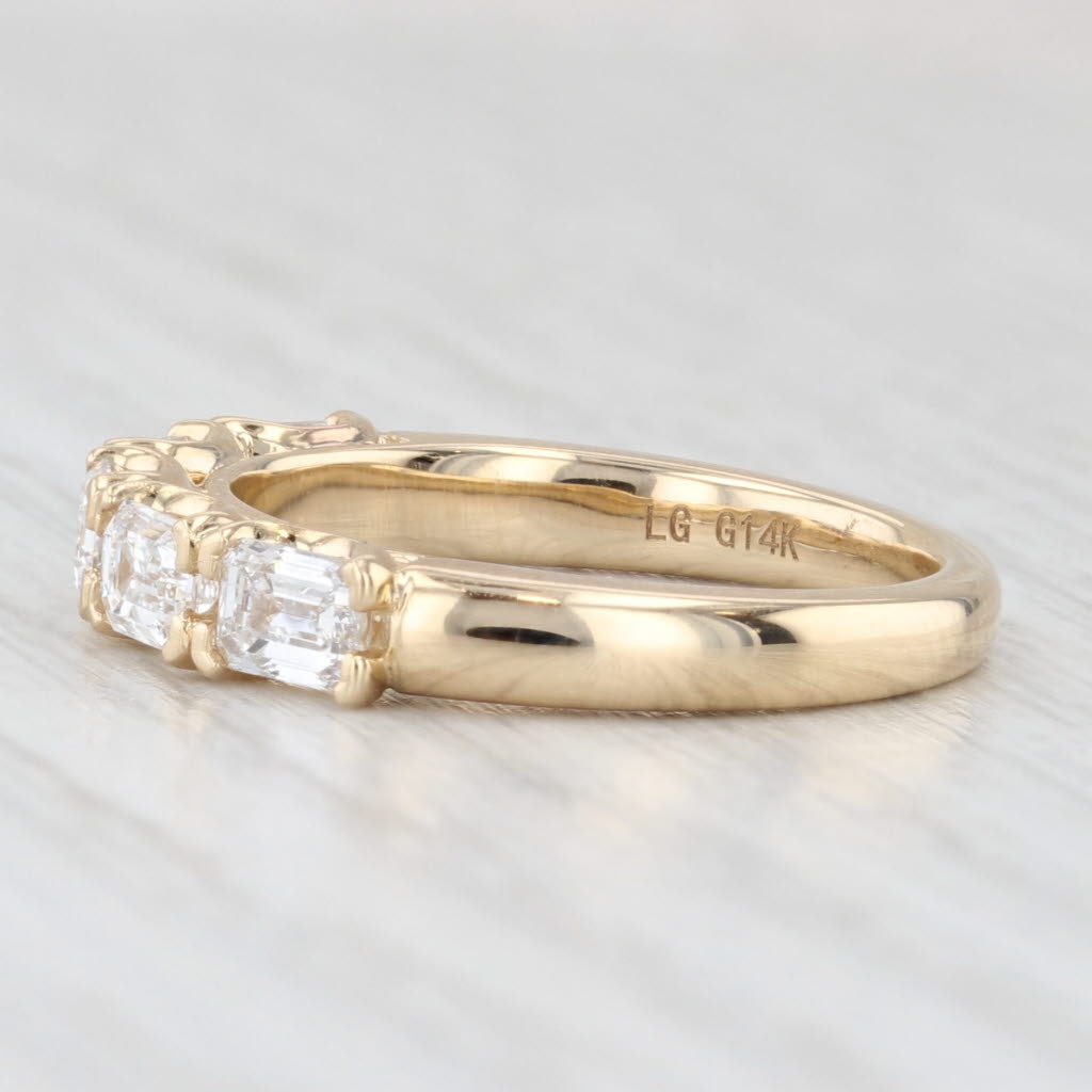 Light Gray New 1.34ctw Lab Grown Diamond Wedding Band 14k Yellow Gold Sz 6.5 Stackable Ring