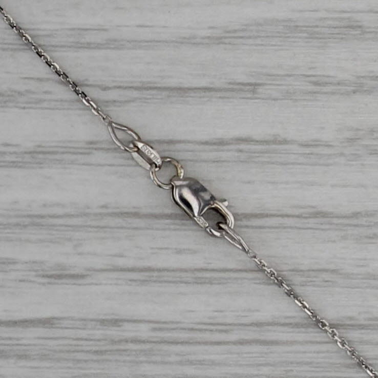 0.24ctw Black White Diamond Drop Pendant Necklace 14k White Gold 17" Box Chain