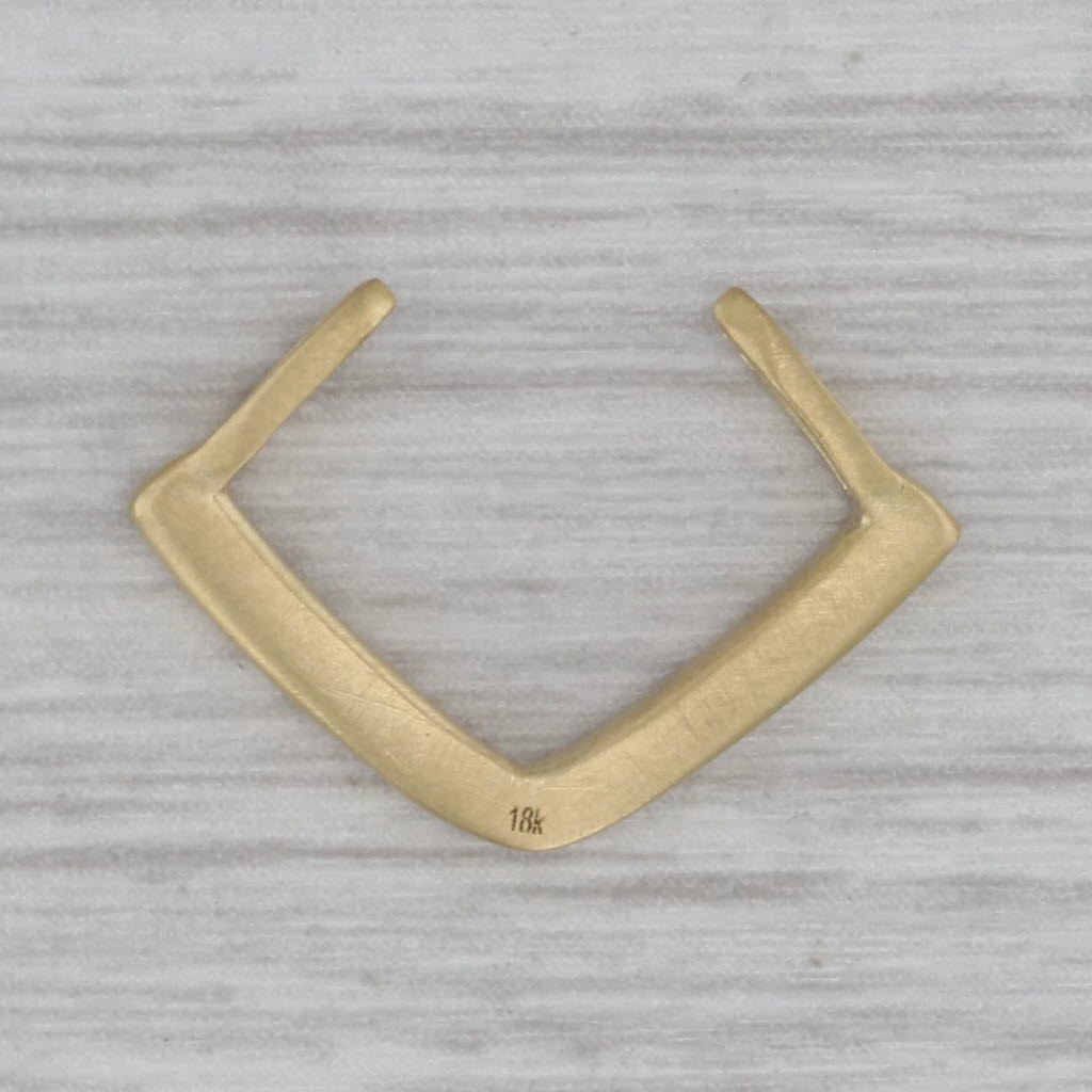 Gray Brushed Enhancer Pendant 18k Yellow Gold Brushed Finish