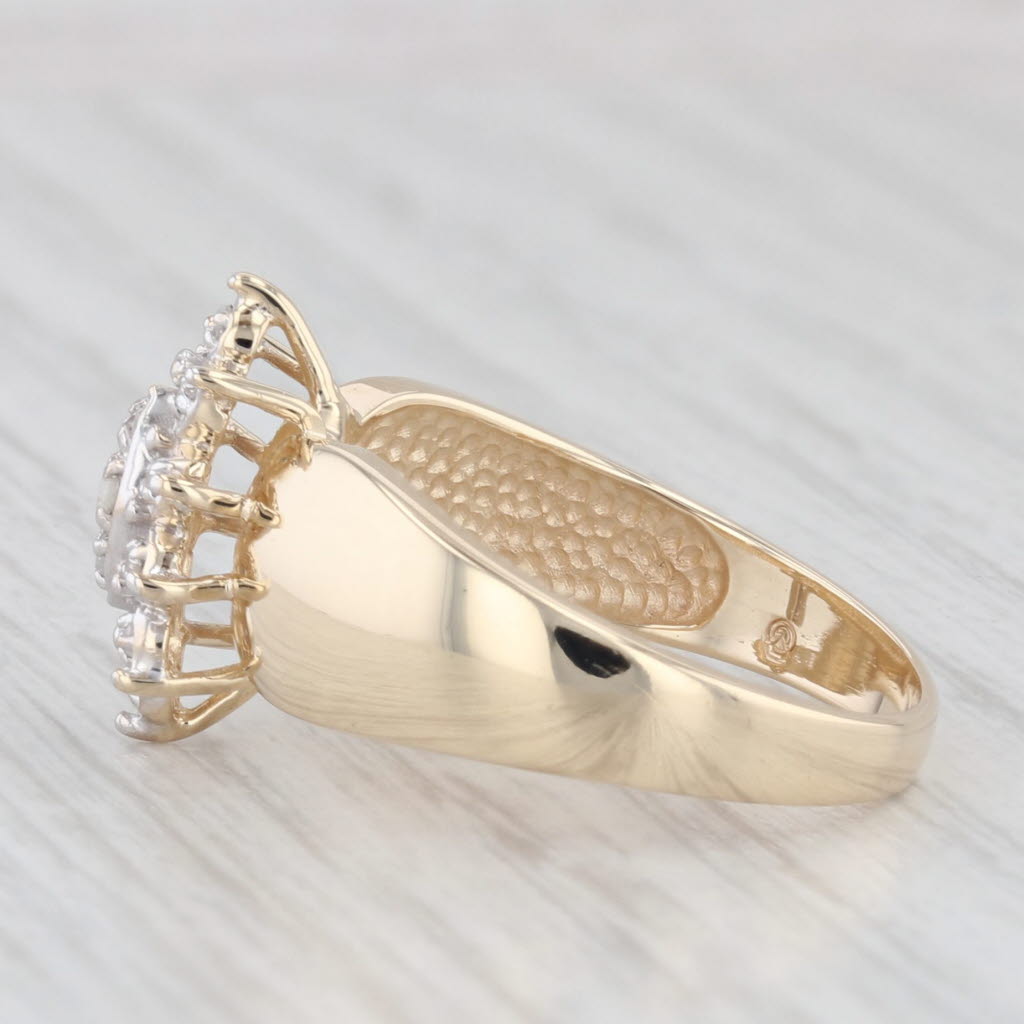 Light Gray Diamond Cluster Ring 10k Yellow Gold Size 5.75