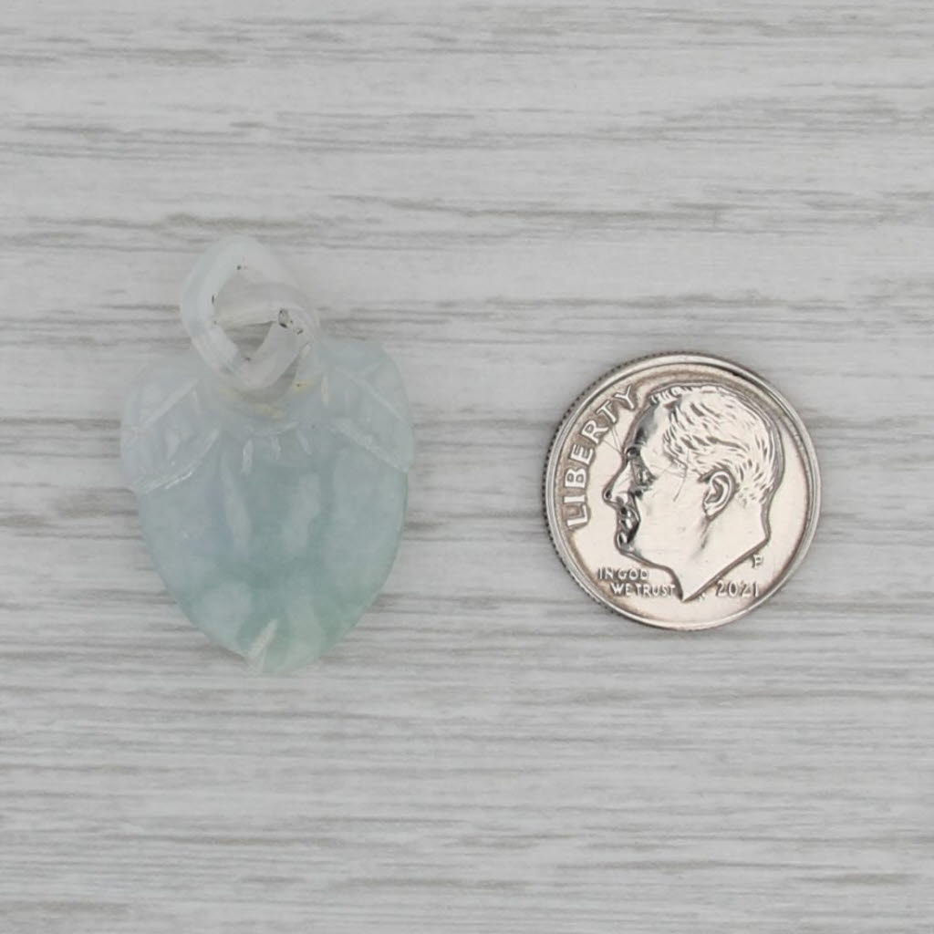 Carved Jadeite Jade Peach Pendant Light Green Stone Charm