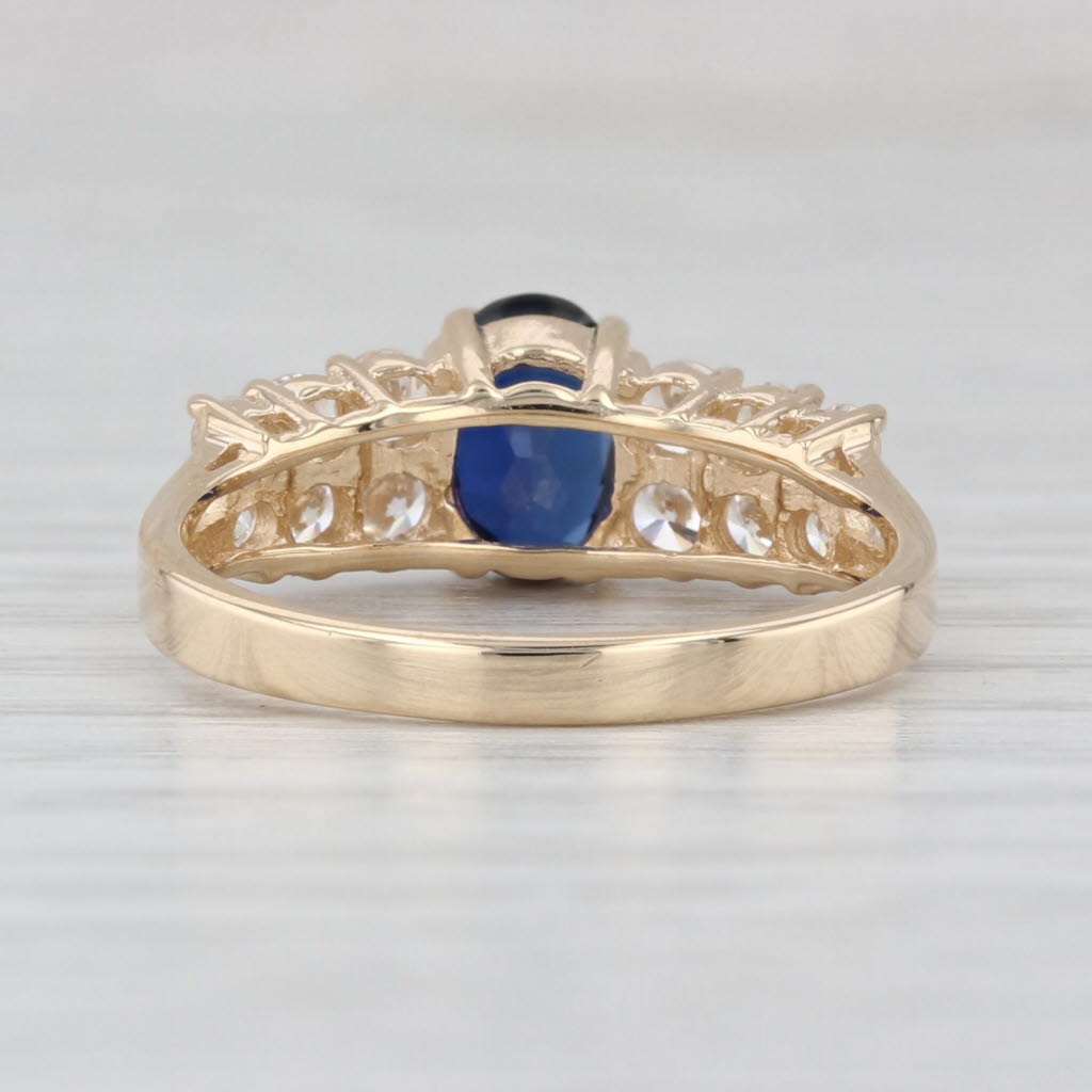 1.40ctw Lab Created Sapphire Cubic Zirconia Ring 14k Yellow Gold Size 6