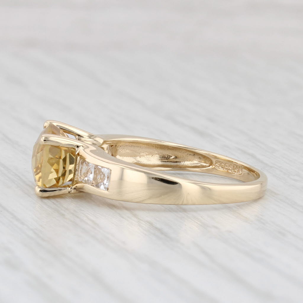 Light Gray 2.75ctw Yellow Heliodor White Goshenite Ring 14k Yellow Gold Size 8