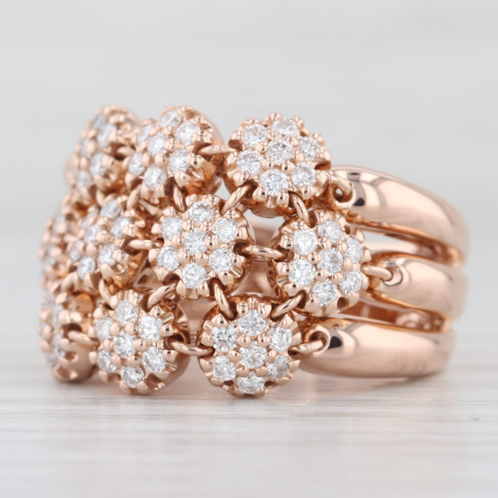 0.70ctw Diamond Cluster Ring 14k Rose Gold Size 8 Cocktail