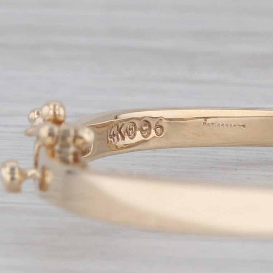 Gray 0.50ctw Diamond 3-Stone Bypass Bangle Bracelet 14k Yellow Gold 6.75"