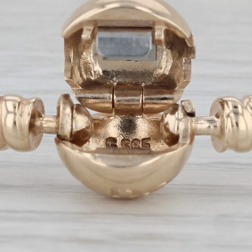 Gray Authentic Pandora Gold Bangle Charm Bracelet 550713 14k 7.5" 19cm