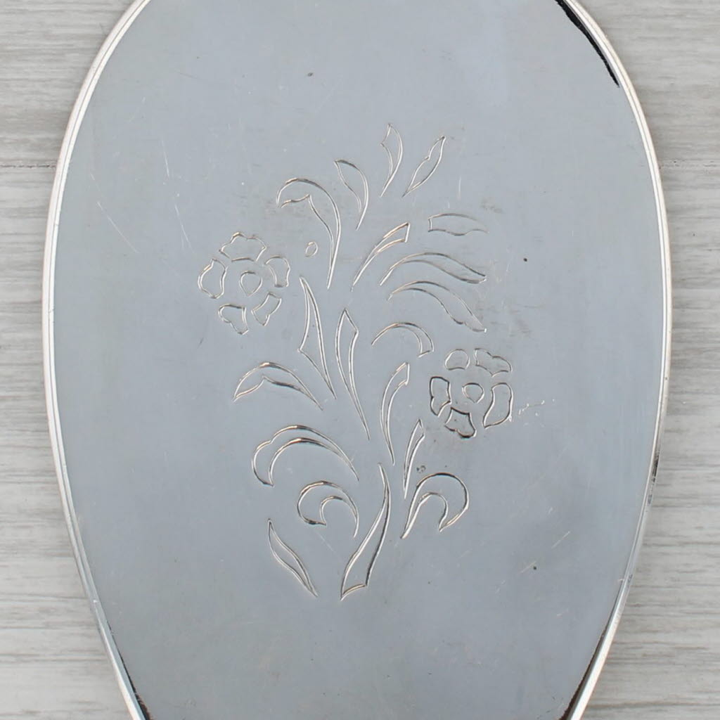 Dark Gray Georg Jensen Denmark Acorn Pie Server Sterling Silver 10.5" Floral Engraved