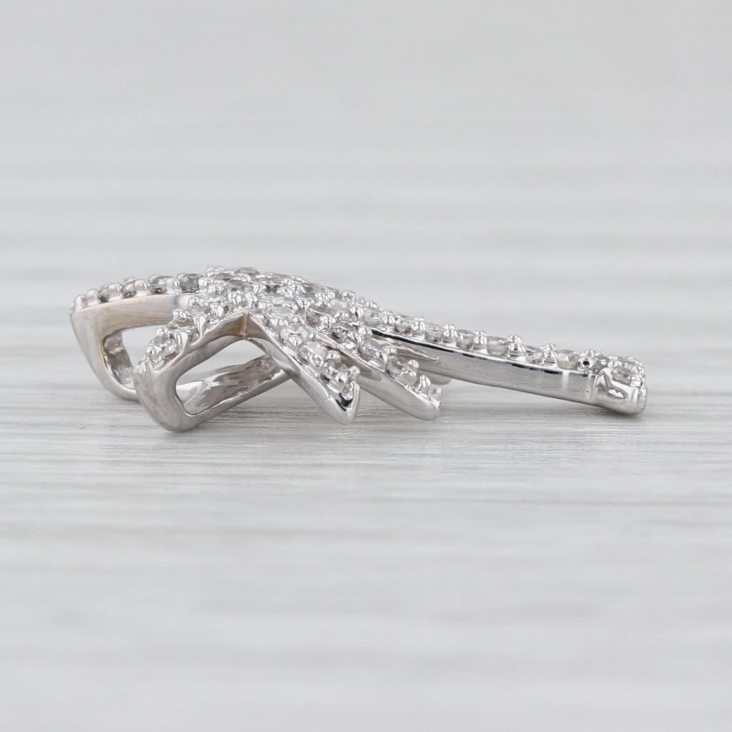 0.20ctw Diamond Palm Tree Pendant 18k White Gold Small Drop