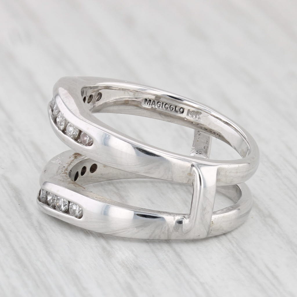 Light Gray 0.50ctw Diamond Ring Jacket Guard Enhancer 14k White Gold Size 6-6.25 Bridal
