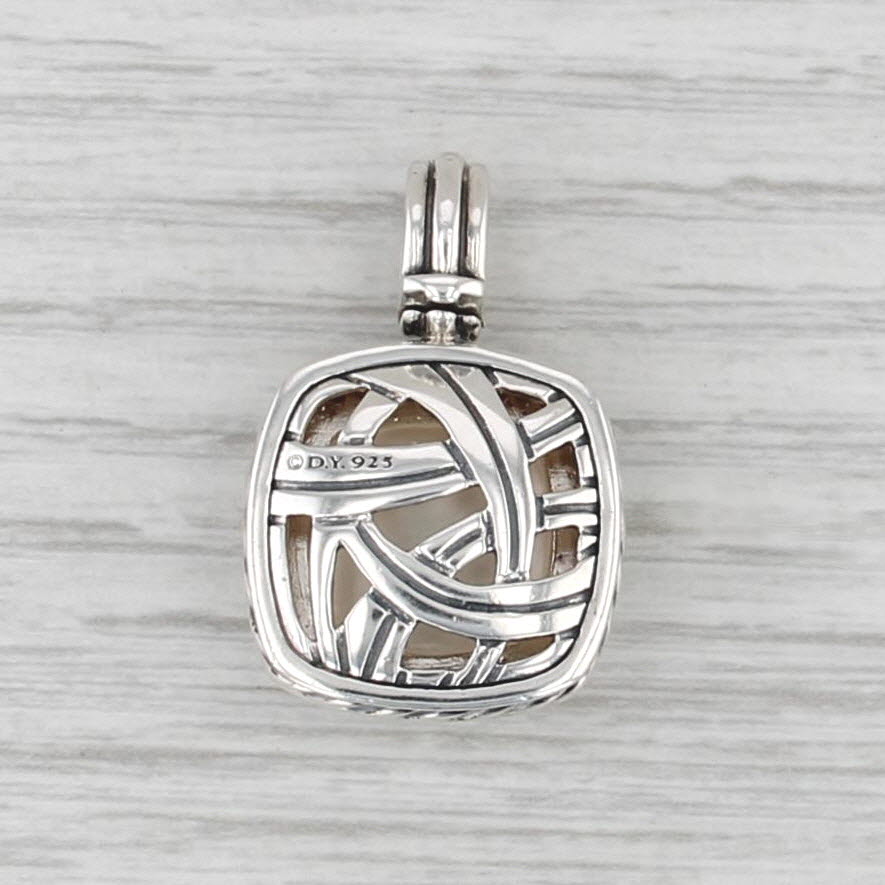 David Yurman Mother of Pearl Chalcedony 0.30ctw Diamond Pendant Sterling Silver