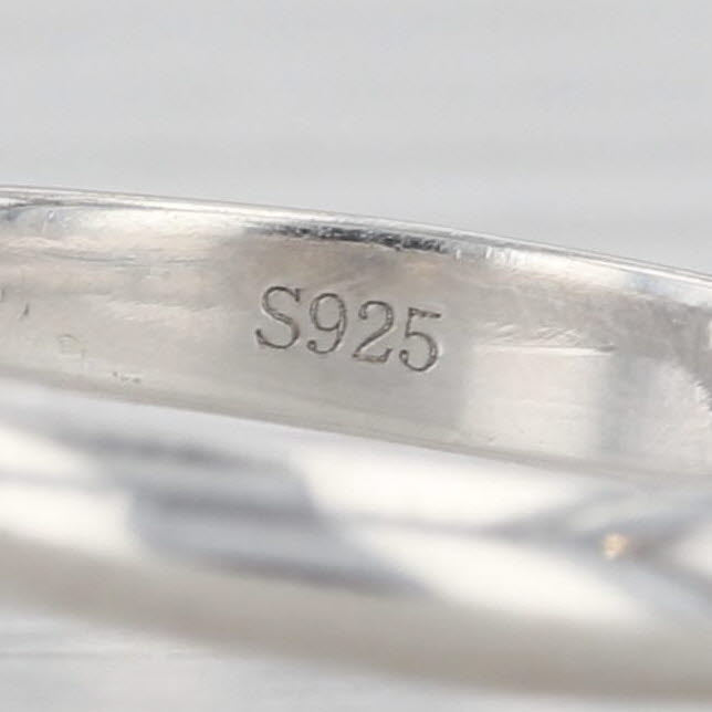 1.43ctw Cubic Zirconia Engagement Ring Wedding Guard Sterling Silver Size 6