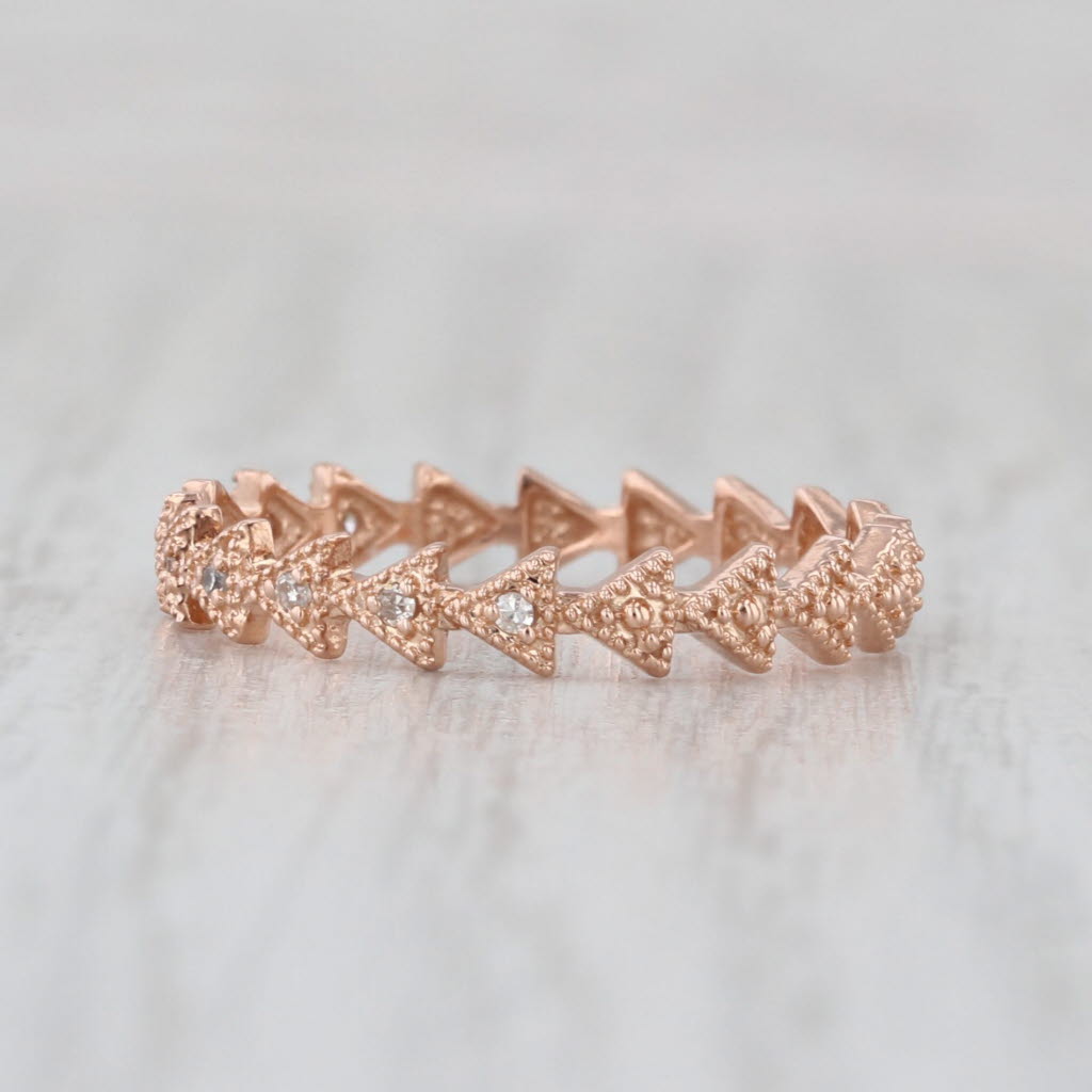 Diamond Eternity Band 14k Rose Gold Size 7 Stackable Wedding Ring