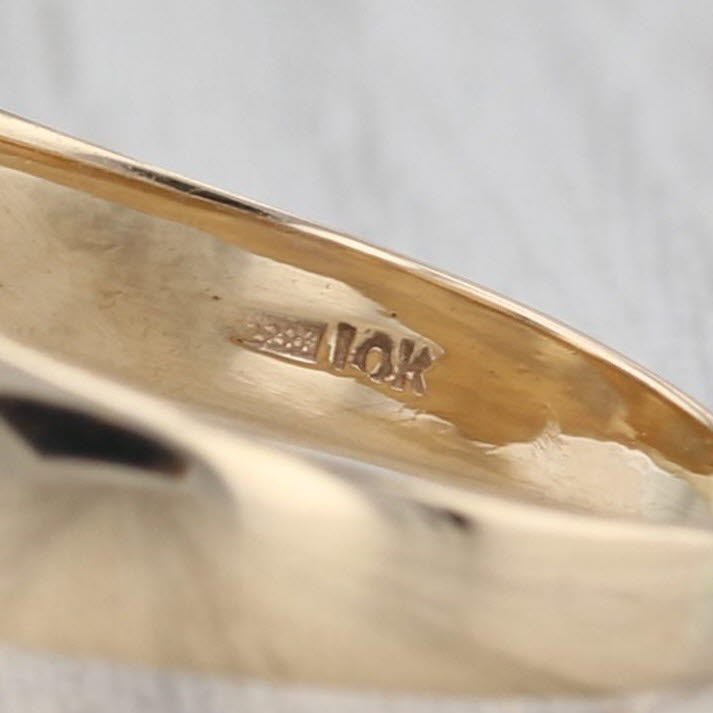Engravable Oval Signet Ring 10k Yellow Gold Size 11.75