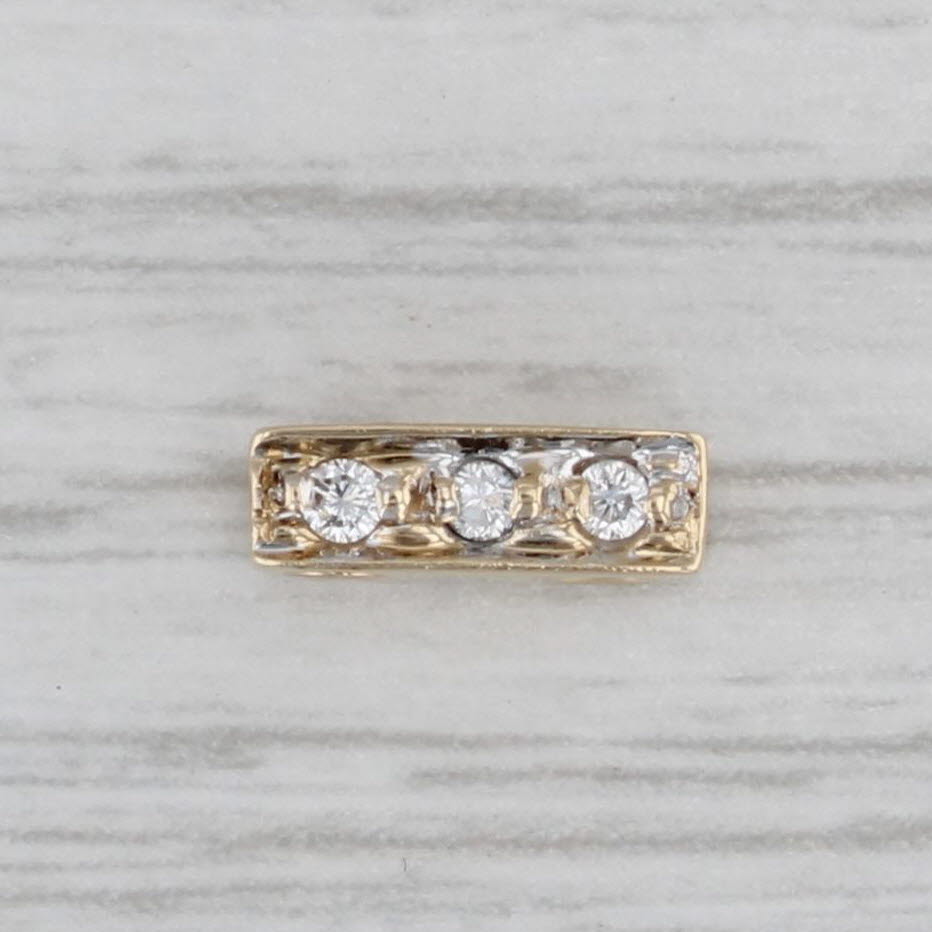 Gray Ardian Diamond Slide Bracelet Charm Spacer 10k Yellow Gold Vintage