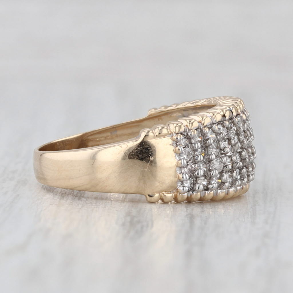 1ctw Pave Diamond Ring 14k Yellow Gold Size 8 Anniversary Band