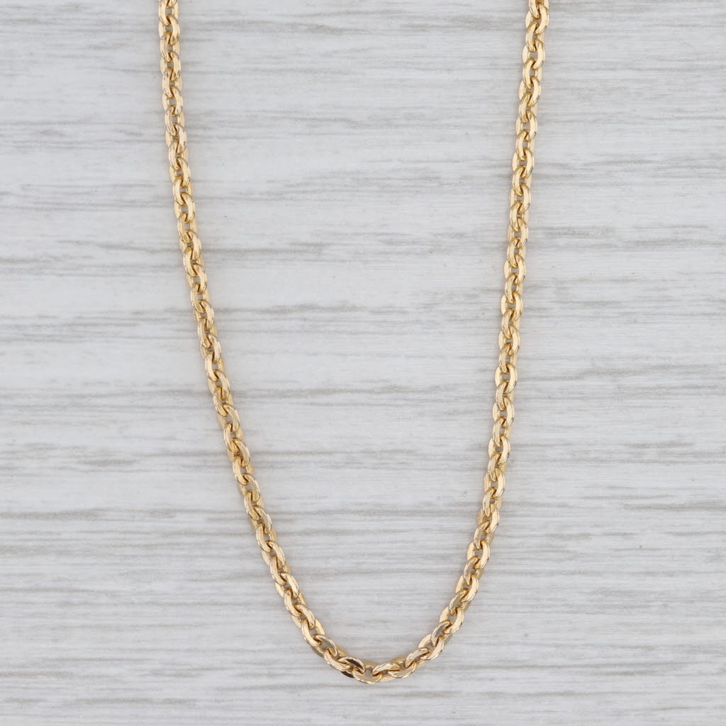 Light Gray 19" 2mm Cable Chain Necklace 14k Yellow Gold