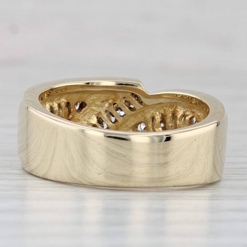 Light Gray 0.85ctw Diamond Men's Wedding Band 14k Yellow Gold Size 9.5 Ring