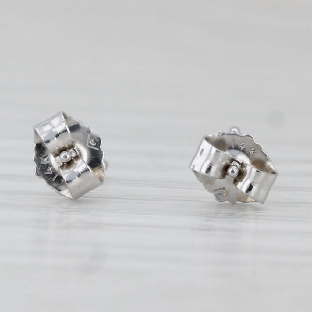 Light Gray 0.20ctw Round Diamond Solitaire Stud Earrings 14k White Gold
