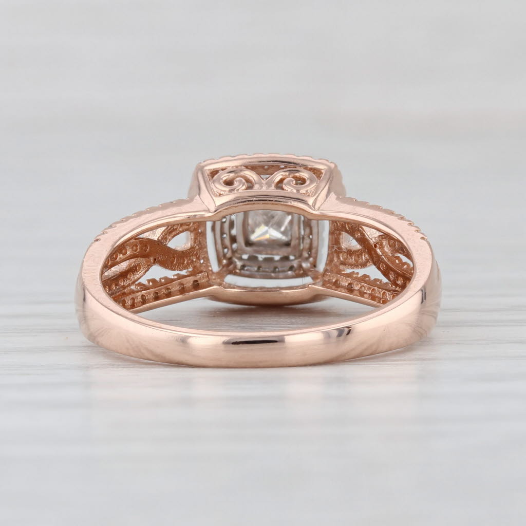 0.30ctw Diamond Halo Engagement Ring 10k Rose White Gold Size 7