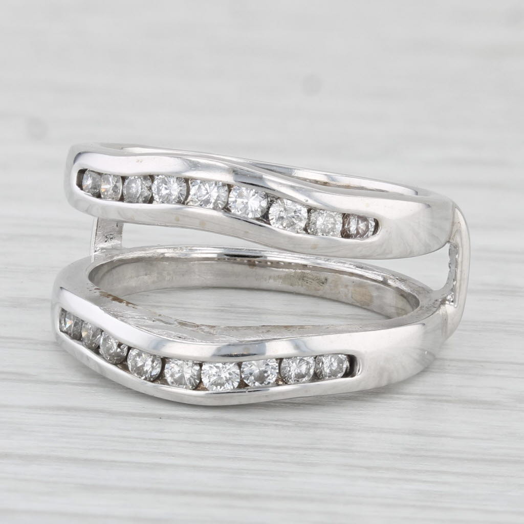 Light Gray 0.50ctw Diamond Ring Jacket Guard Enhancer 14k White Gold Size 6-6.25 Bridal