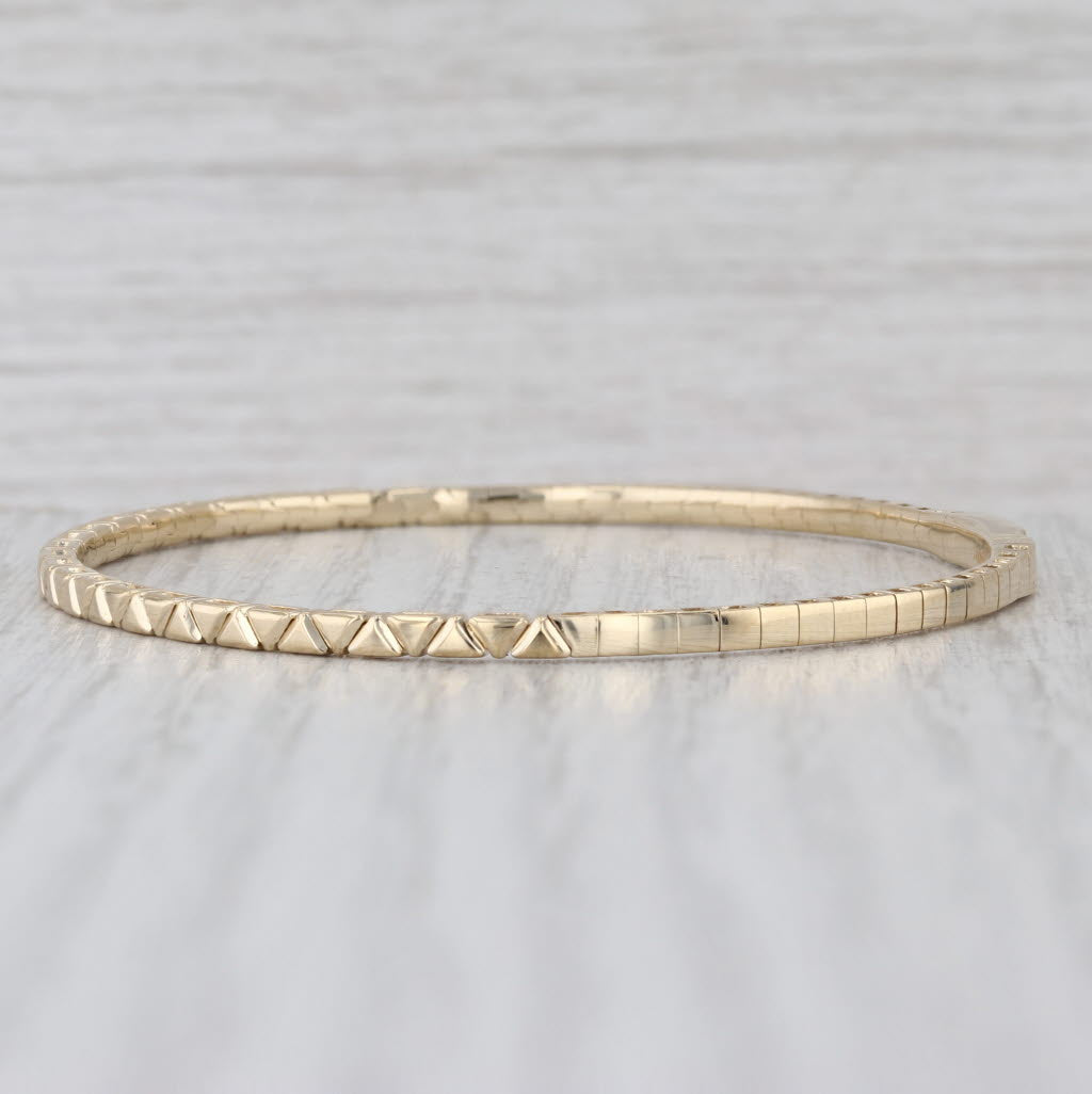 New Flexible Bangle Bracelet 14k Yellow Gold 7" 2.3mm