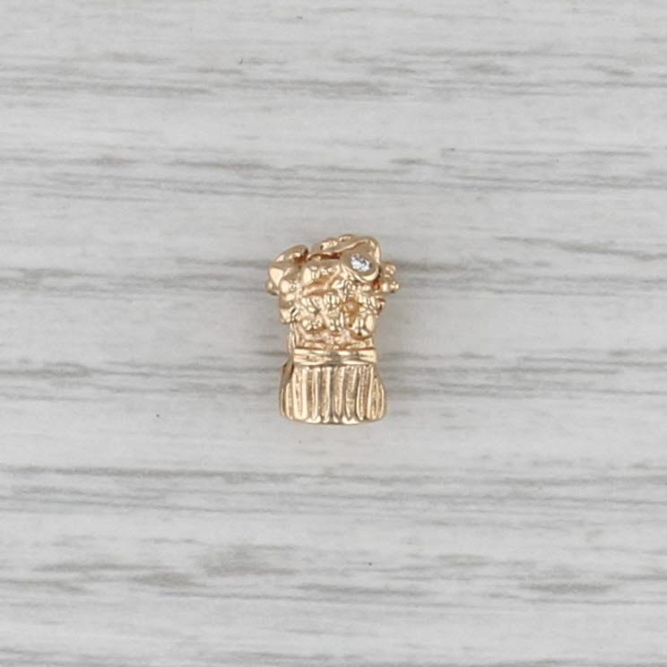 Authentic Pandora 750441D Flower Bouquet Charm 14k Gold Diamond Retired Bead
