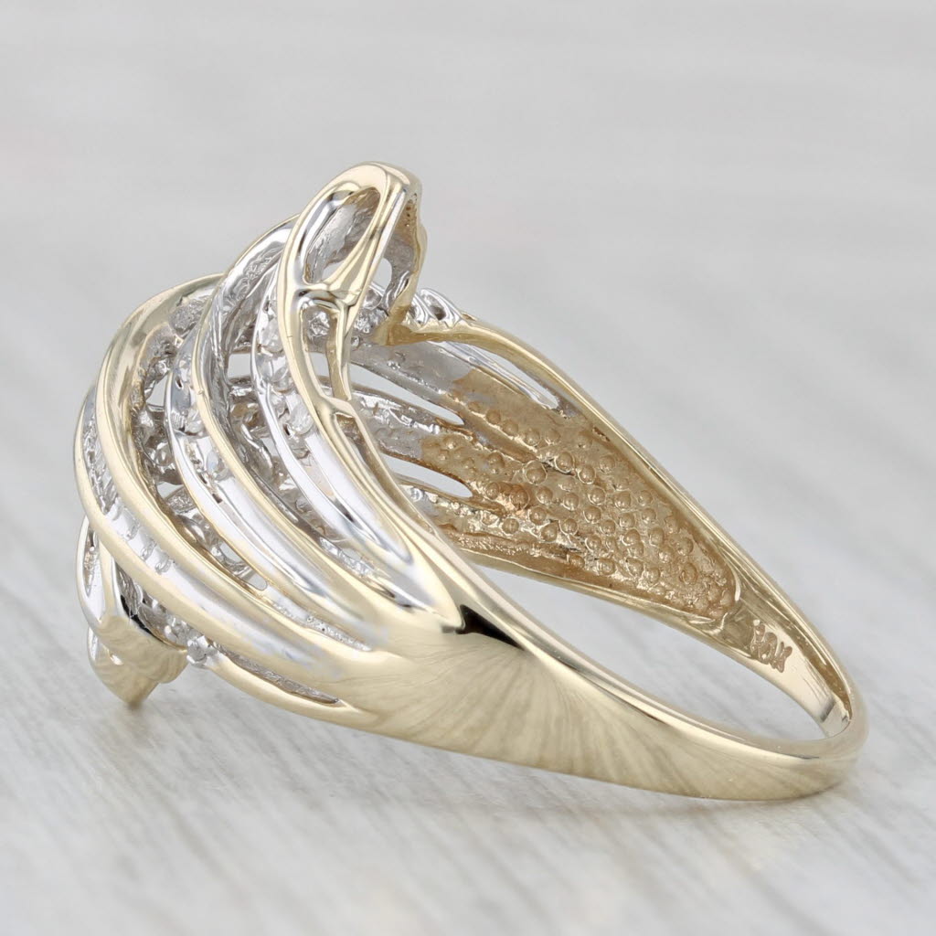 Gray 0.16ctw Diamond Bypass Ring 10k Yellow Gold Size 8