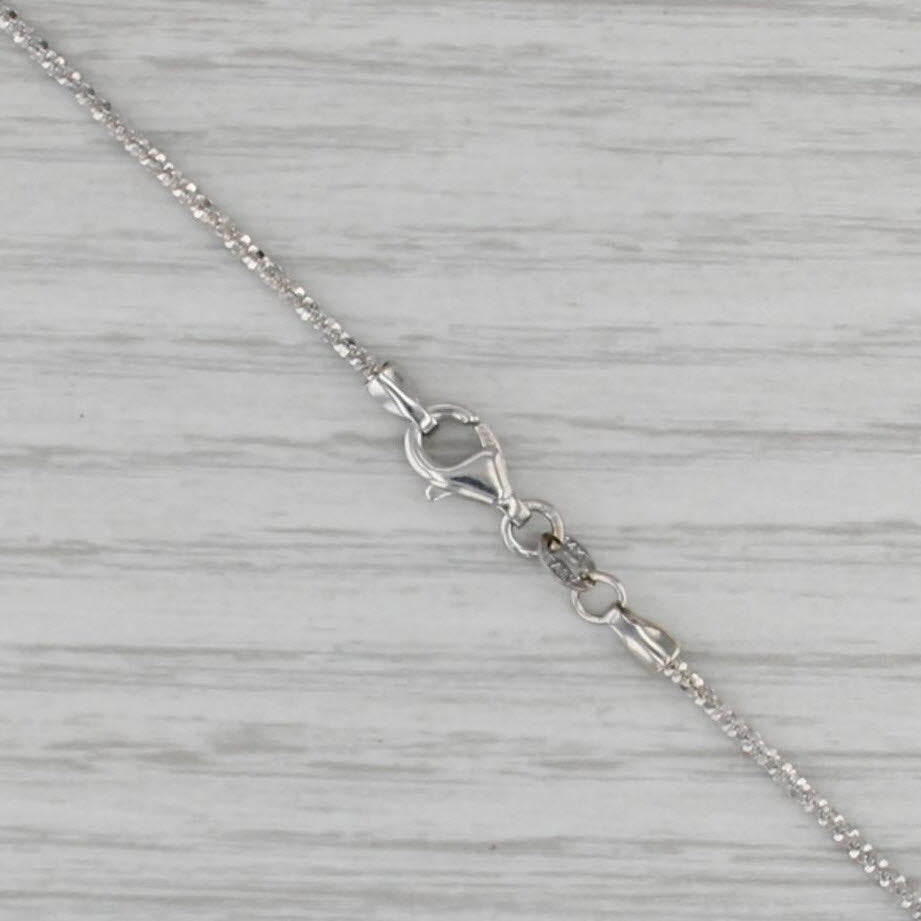 Cross Pendant Necklace 14k White Gold 18" Popcorn Chain
