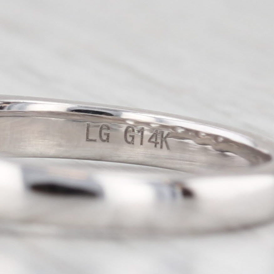 Light Gray New 1.56ctw Lab Grown Diamond Wedding Band 14k White Gold Stackable Ring Sz 6.5