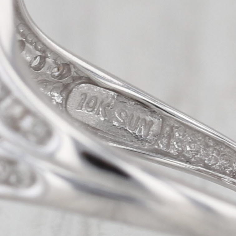 0.63ctw Diamond Ring 10k White Gold Size 7 Interlocking Halos