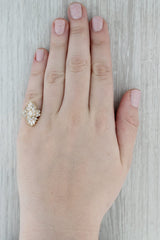 1.66ctw Diamond Cluster Engagement Ring 14k Yellow Gold Size 5.5 Engagement