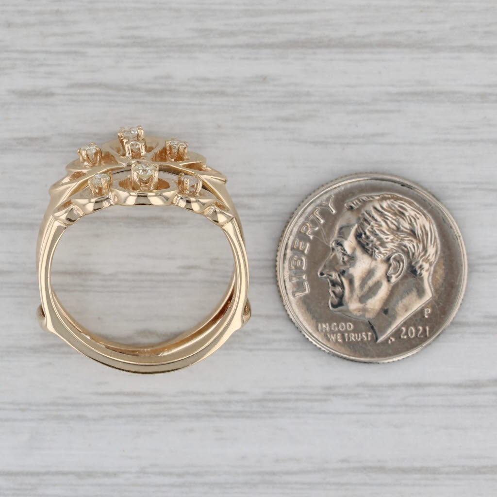 Gray 0.20ctw Diamond Ring Guard Jacket 14k Yellow Gold Size 6.5 Bridal