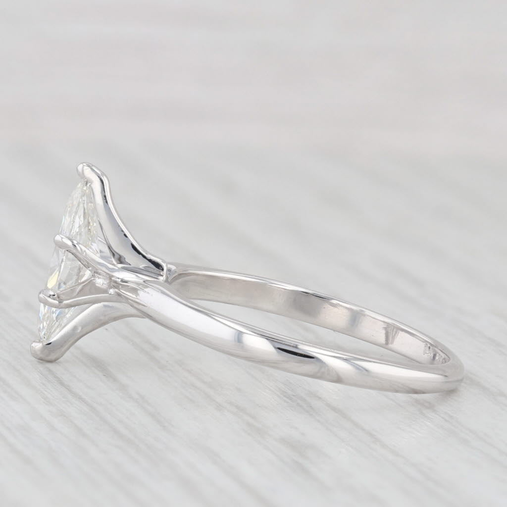 Light Gray 1.01ct Marquise Solitaire Diamond Engagement Ring 14k White Gold Size 8