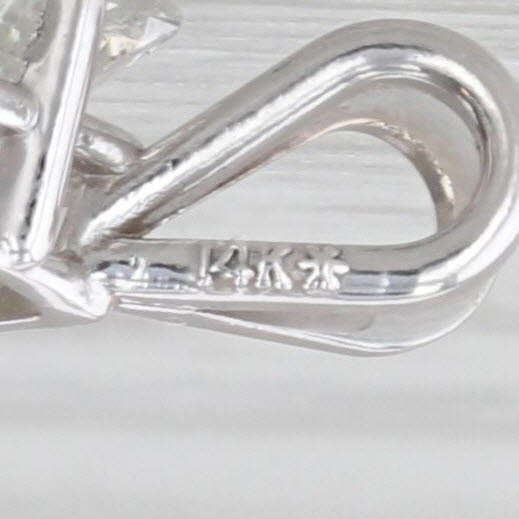 New 1.09ct Princess Solitaire Pendant 14k White Gold Small Drop