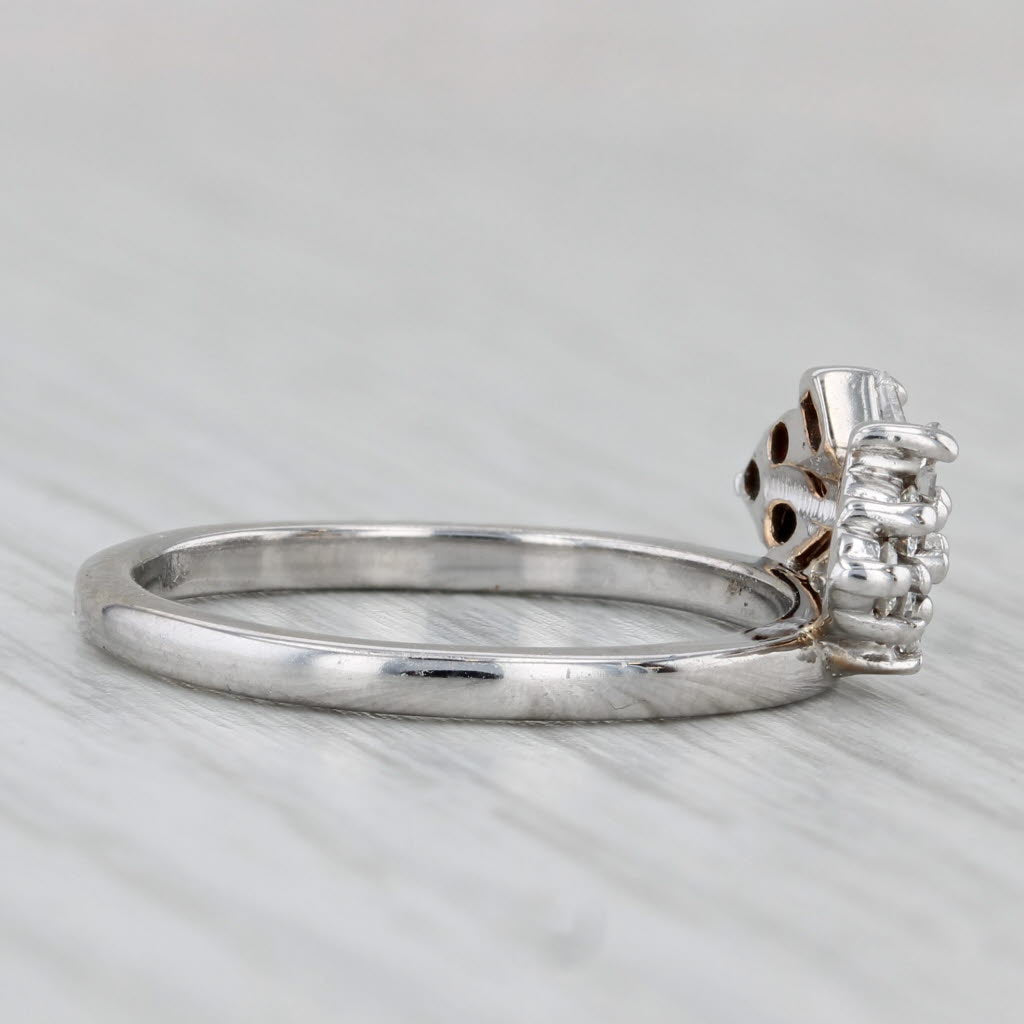 Gray 0.44ctw Diamond Cluster Ring Guard Jacket 14k White Gold Wedding Band Bridal