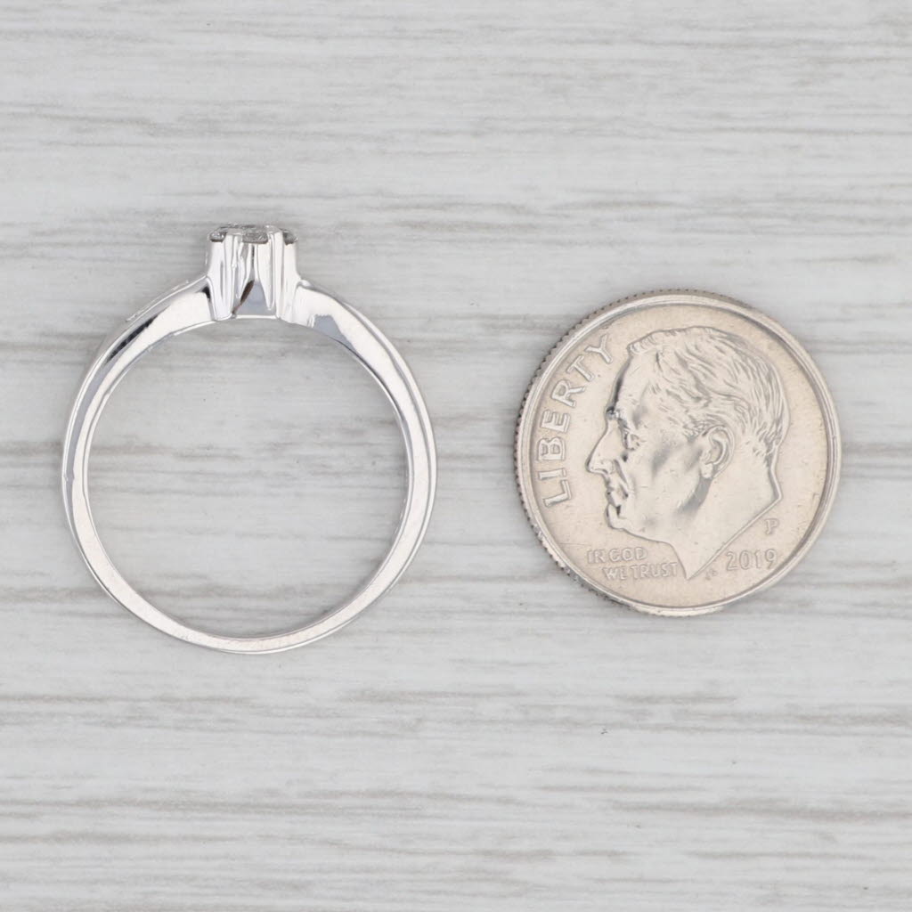 Light Gray 0.24ctw Round Diamond Engagement Ring 10k White Gold Size 7