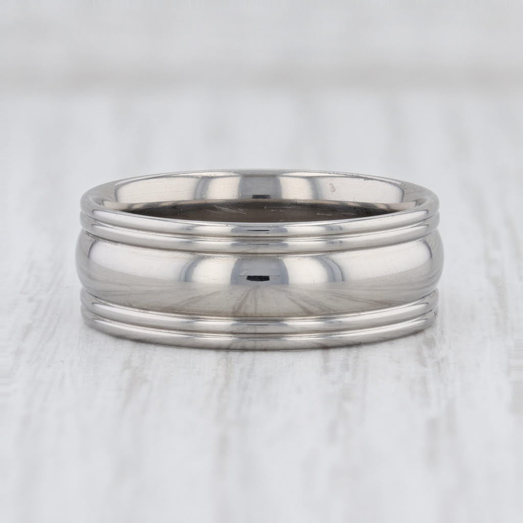 Light Gray New Men's Ring Wedding Band Size 9.75 Titanium