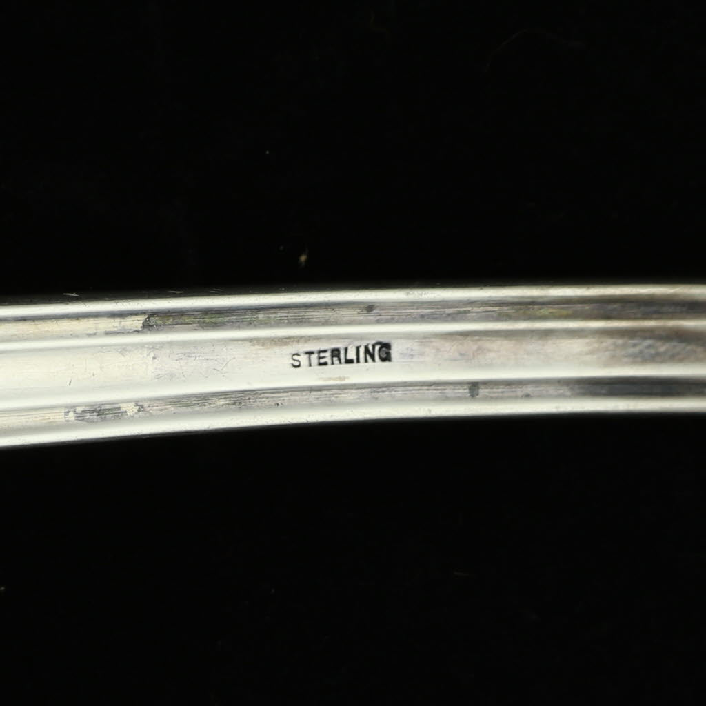 Gray Wilson McGrew Shell Ladle Sterling Silver Gold Wash Vintage 10" Servingware