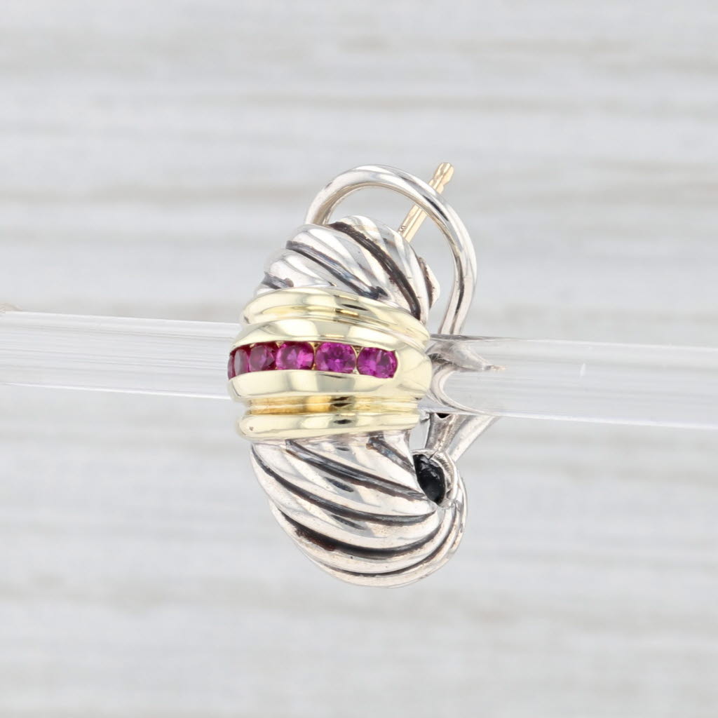 Light Gray Single Replacement David Yurman Ruby Earring 925 Sterling Silver 14k Yellow Gold