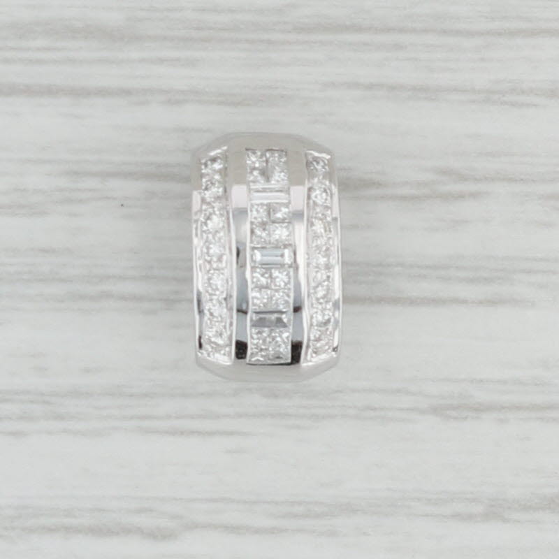 Light Gray LeVian 0.44ctw Diamond Small Slide Pendant Spacer 14k White Gold